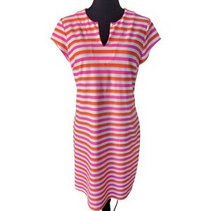 Jude Connally multicolored stripped summer dress fit and flare liquid size M